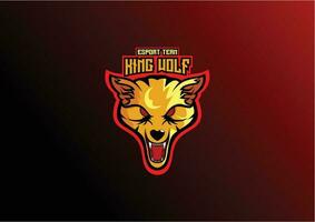 wolf hoofd logo gaming esport ontwerp vector