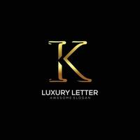 brief k logo met luxe kleur ontwerp vector