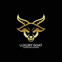 luxe hoofd geit logo ontwerp helling kleur vector