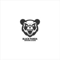zwart panda logo ontwerp lijn esport vector