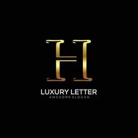 brief h logo met luxe kleur ontwerp vector