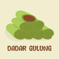 dadar gulung Indonesisch traditioneel straat voedsel vector