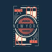 Brooklyn tekst kader grafisch typografie, vector t overhemd ontwerp, illustratie, mooi zo voor gewoontjes actief