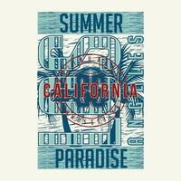 los angeles Californië tropisch zonsondergang, surfen rijder, lang strand, vector t overhemd afdrukken, typografie grafisch ontwerp, en andere gebruik