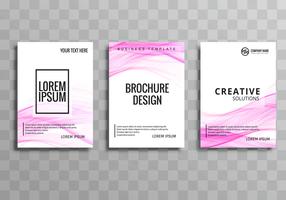 Sjabloon voor abstract roze golf zakelijke brochure vector