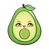 schattig grappig avocado. vector hand- getrokken tekenfilm kawaii karakter illustratie icoon. geïsoleerd Aan wit achtergrond. avocado karakter concept