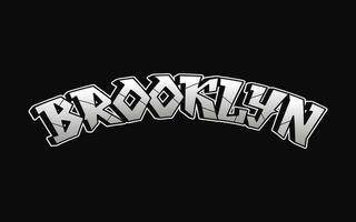 Brooklyn - single woord, brieven graffiti stijl. vector hand- getrokken logo. grappig koel trippy woord brooklyn, mode, graffiti stijl afdrukken t-shirt, poster concept