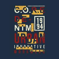 kern denim stedelijk werk slijtage belettering, abstract grafisch, typografie vector, t overhemd afdrukken, gewoontjes stijl, en andere gebruik vector