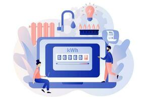 nut rekeningen. huishouden Diensten online. regelmatig betalingen net zo gas, water, elektriciteit, verwarming. besparing middelen concept. modern vlak tekenfilm stijl. vector illustratie Aan wit achtergrond