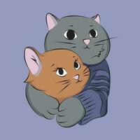 katten knuffelen liefde vector