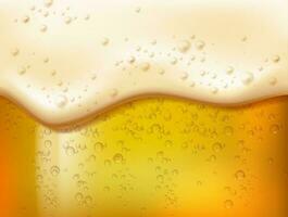 3d realistisch vector illustratie achtergrond. bier en bubbel schuim. oktoberfeest concept.