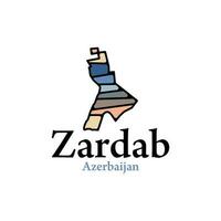 zardab Azerbeidzjan kaart, Azerbeidzjan stad zardab. kaart vector illustratie, kaart grafisch element illustratie sjabloon ontwerp.