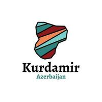 koerdamier Azerbeidzjan kaart, Azerbeidzjan stad koerdamier. kaart vector illustratie ten volle bewerkbare gedetailleerd vector kaart