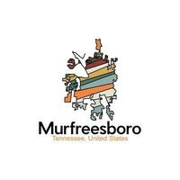 murfreesboro Tennessee stad meetkundig creatief ontwerp vector