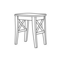 houten bank stoel, logo illustratie ontwerp, buitenshuis meubilair logo ontwerp sjabloon vector