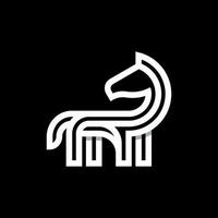 paard logo met gemakkelijk minimalistische lijn kunst, logo ontwerp sjabloon. lineair stijl. vector illustratie.