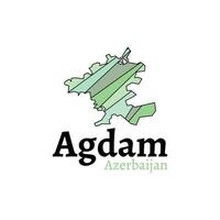 Azerbeidzjan politiek kaart met hoofdstad agdam, Azerbeidzjan stad adam. kaart vector illustratie