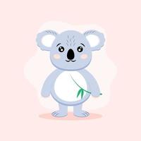 schattige koala platte vectorillustratie vector