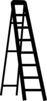 stap ladder of driehoek ladder zwart en wit silhouet vector illustratie