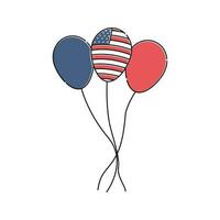 ballon ontwerp voor Amerikaans onafhankelijk dag viering vector