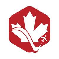 Canada reizen vector logo ontwerp. Canadees luchtvaart vector logo ontwerp concept.