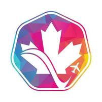 Canada reizen vector logo ontwerp. Canadees luchtvaart vector logo ontwerp concept.