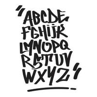 zwart graffiti brieven. graffiti alfabet vector