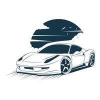 sport- auto silhouet. auto monochroom illustratie vector
