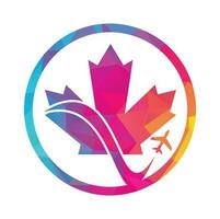 Canada reizen vector logo ontwerp. Canadees luchtvaart vector logo ontwerp concept.