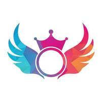 kroon vleugel logo ontwerp icoon sjabloon. vleugel koning logo ontwerp vector. vector