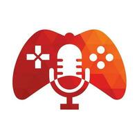 gamepad en podcast logo ontwerp sjabloon. vector