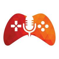 gamepad en podcast logo ontwerp sjabloon. vector