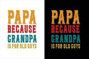 pa, papa, vaders dag, typografie retro wijnoogst t shirt, vector