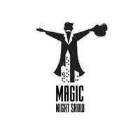 magie nacht tonen gastheer silhouet logo vector