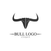 stier hoorn en buffel logo en symbolen sjabloon pictogrammen app vector