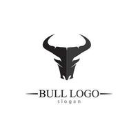 stier hoorn en buffel logo en symbolen sjabloon pictogrammen app vector