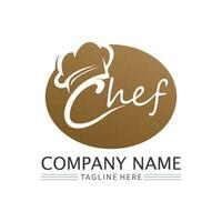 chef hoed logo vector ontwerpsjabloon