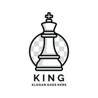 koning schaak logo ontwerp vector illustratie