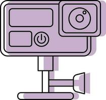 actie camera icoon in Purper kleur. vector