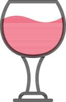 vlak stijl wijn glas icoon in roze en wit kleur. vector