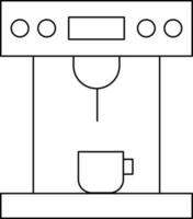 geïsoleerd koffie machine met kop icoon in zwart schets. vector