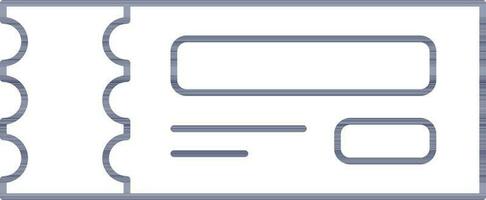 ticket icoon in blauw dun lijn kunst. vector