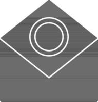 geld envelop icoon of symbool in grijs en wit kleur. vector