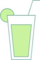 drinken glas icoon in groen en wit kleur. vector