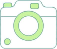 camera icoon in groen en wit kleur. vector