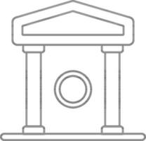 illustratie van bank icoon in schets stijl. vector