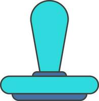 stamper icoon of symbool in cyaan en blauw kleur. vector