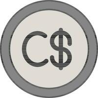 geïsoleerd Cordoba munt icoon in grijs kleur. vector