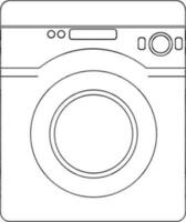 illustratie van het wassen machine in zwart lijn kunst. vector