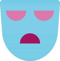 geïsoleerd blauw en roze droefheid masker. vector